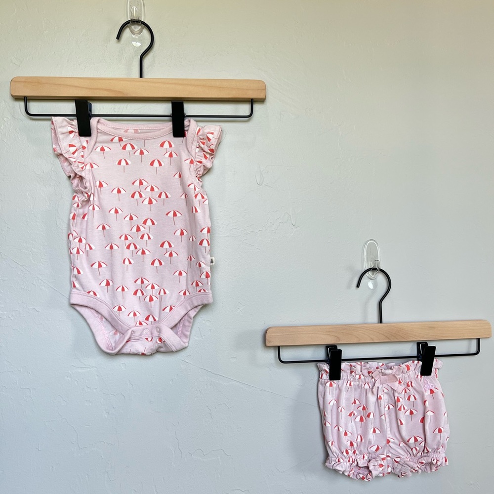 Baby Gap Pink Umbrella Set & Purple Onesie